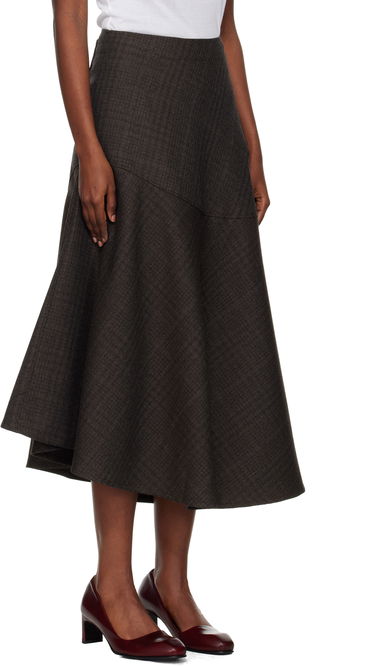 Sukňa OUR LEGACY Waltz Textured Asymmetric Flared Midi Skirt Hnedá | W4254WB, 1