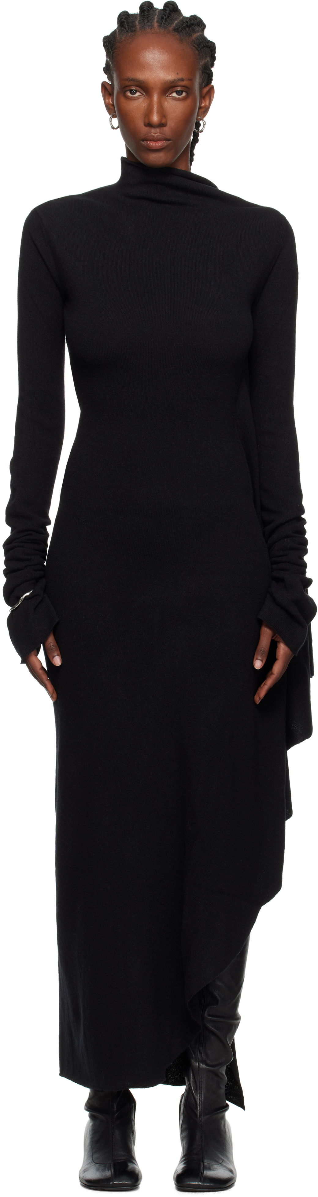 Šaty Ann Demeulemeester Ann Demeulemeester Vabu Maxi Dress Čierna | 2520-W-KN59-KN073-099, 0