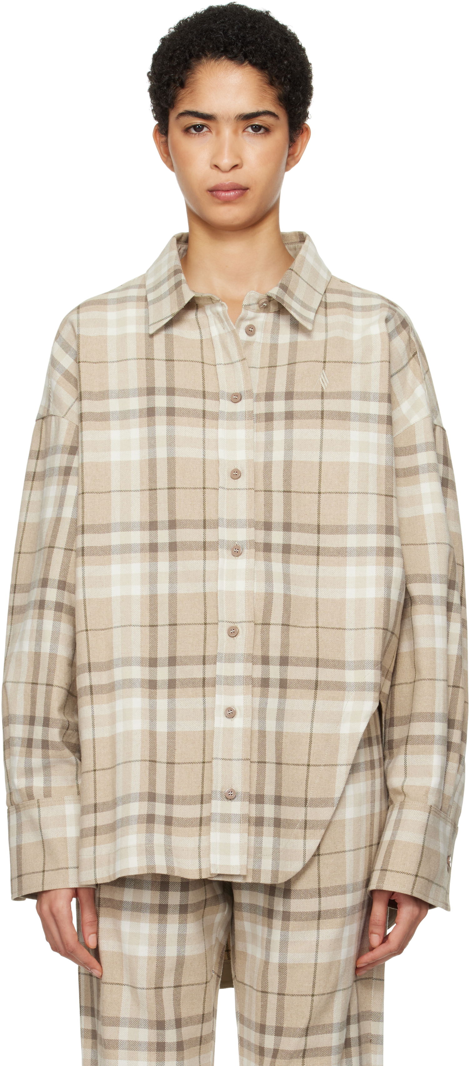 Košeľa The Attico Attico Eliza Plaid Shirt Béžová | 250WCH00004 CCC050AA, 0