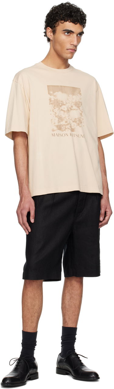 Tričko MAISON KITSUNÉ Maison Kitsuné Daisy Field Oversize T-Shirt Béžová | OM00114KJ7016, 3
