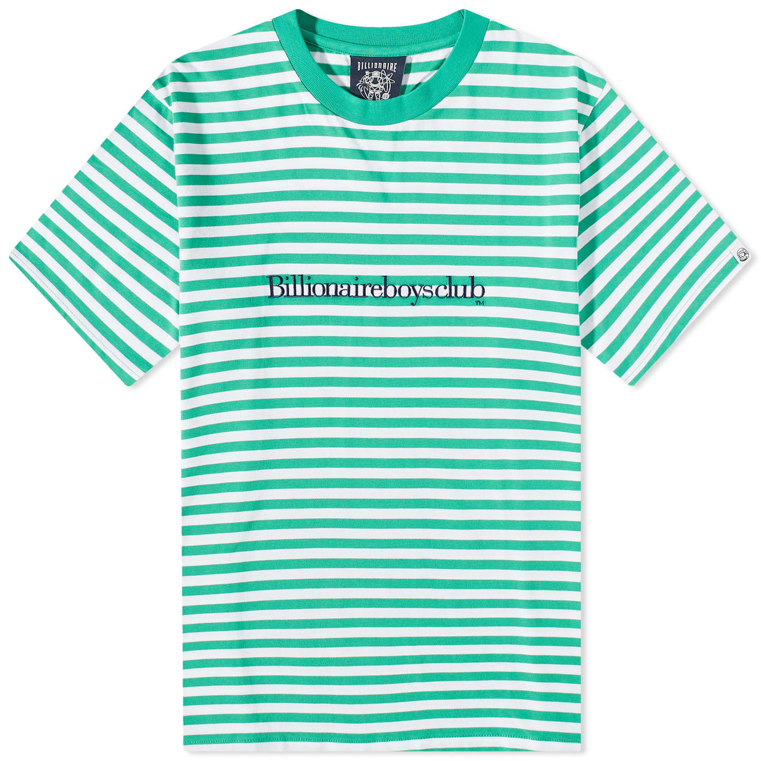 Tričko BILLIONAIRE BOYS CLUB Serif Logo Stripe Tee Zelené | B23255-GRN, 0