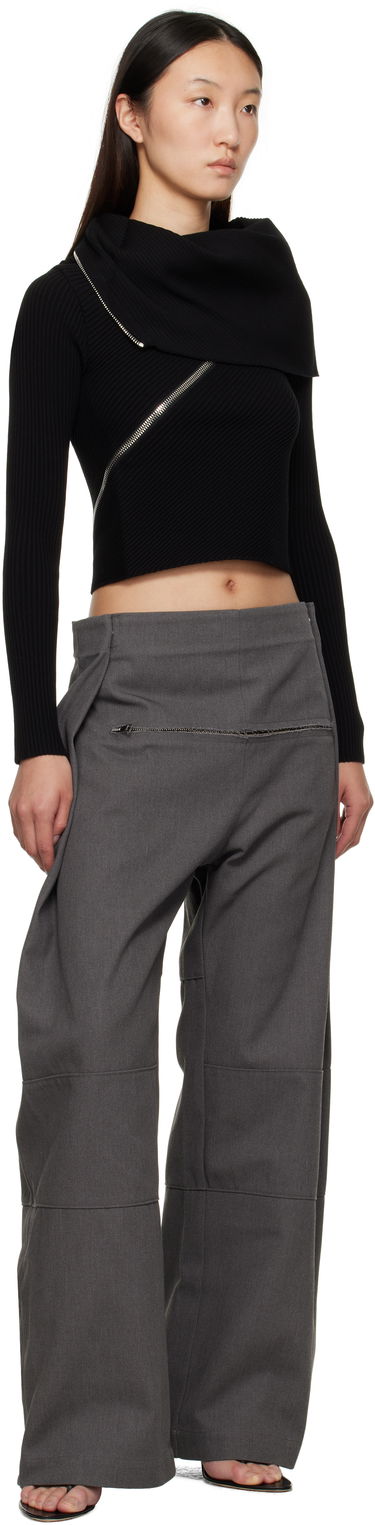Crop Top Jean Paul Gaultier Jean Paul Gaultier Zipped Turtleneck Top Čierna | 25/03-W-PO009-K000-00, 3