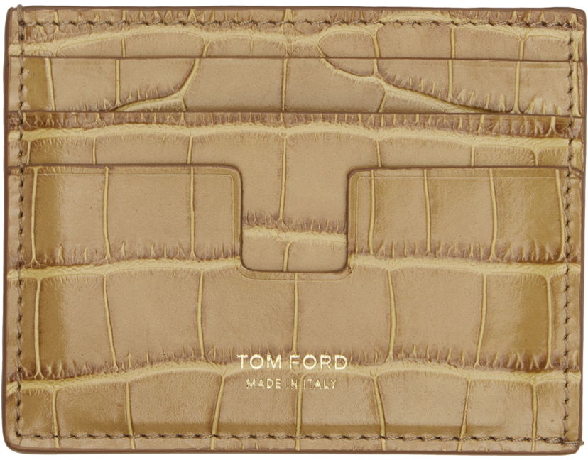 Peňaženka Tom Ford Printed Croc Card Holder Béžová | Y0233-LCL439G