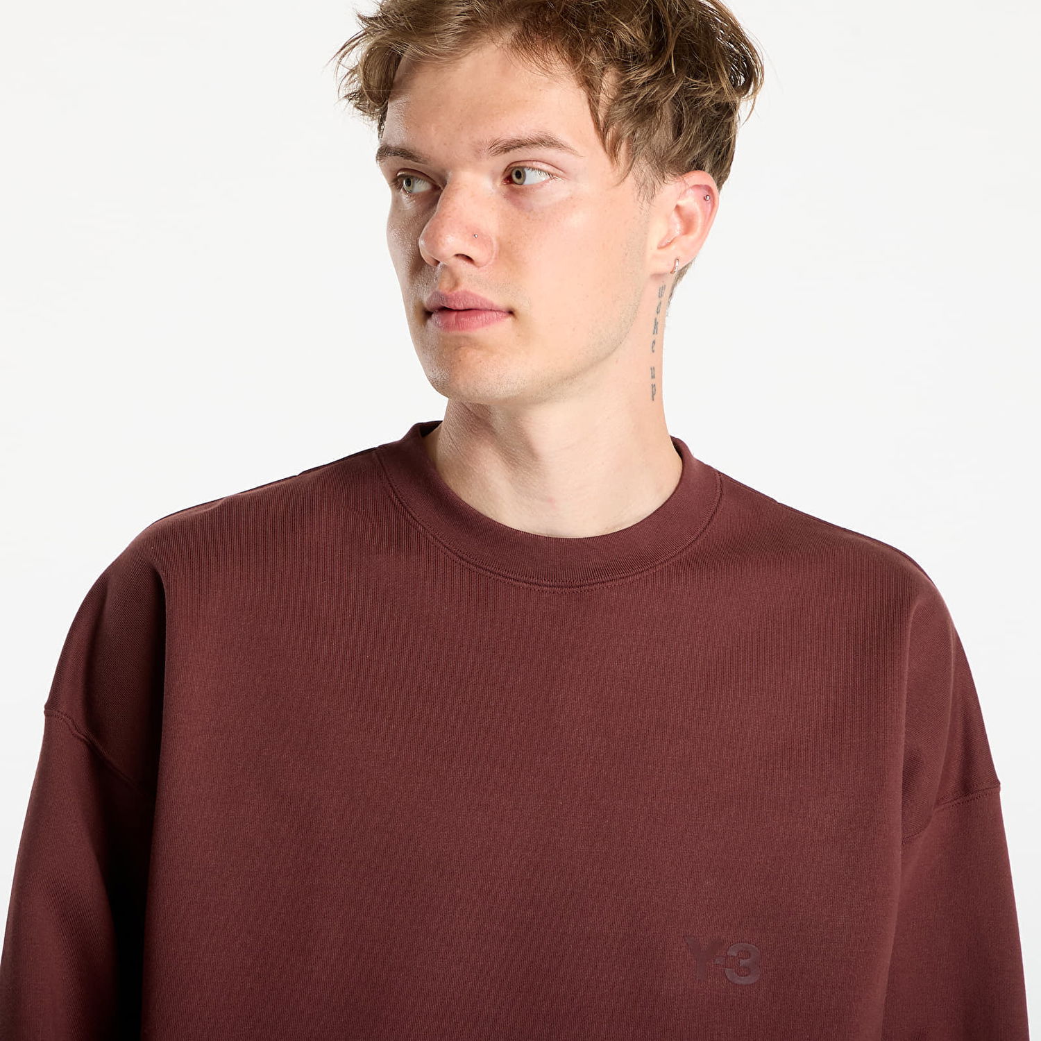 Mikina Y-3 Fl Crew Sweat UNISEX Mystery Brown M Hnedá | KB4684, 1