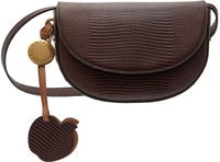 Scale-Embossed Frayme Shoulder Bag With Apple Charm