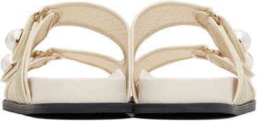 Tenisky a topánky Jimmy Choo Fayence Pearl-Embellished Leather Flat Sandals Čierna | FAYENCE SANDAL, 4