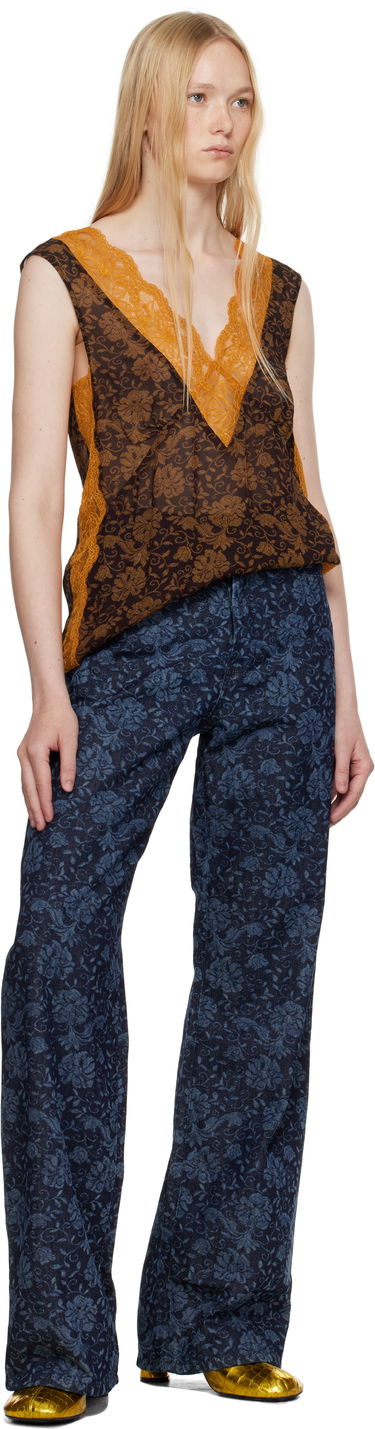 Džínsy Dries Van Noten Dries Van Noten Printed Denim Jeans Modrá | 251-010935-1557, 3