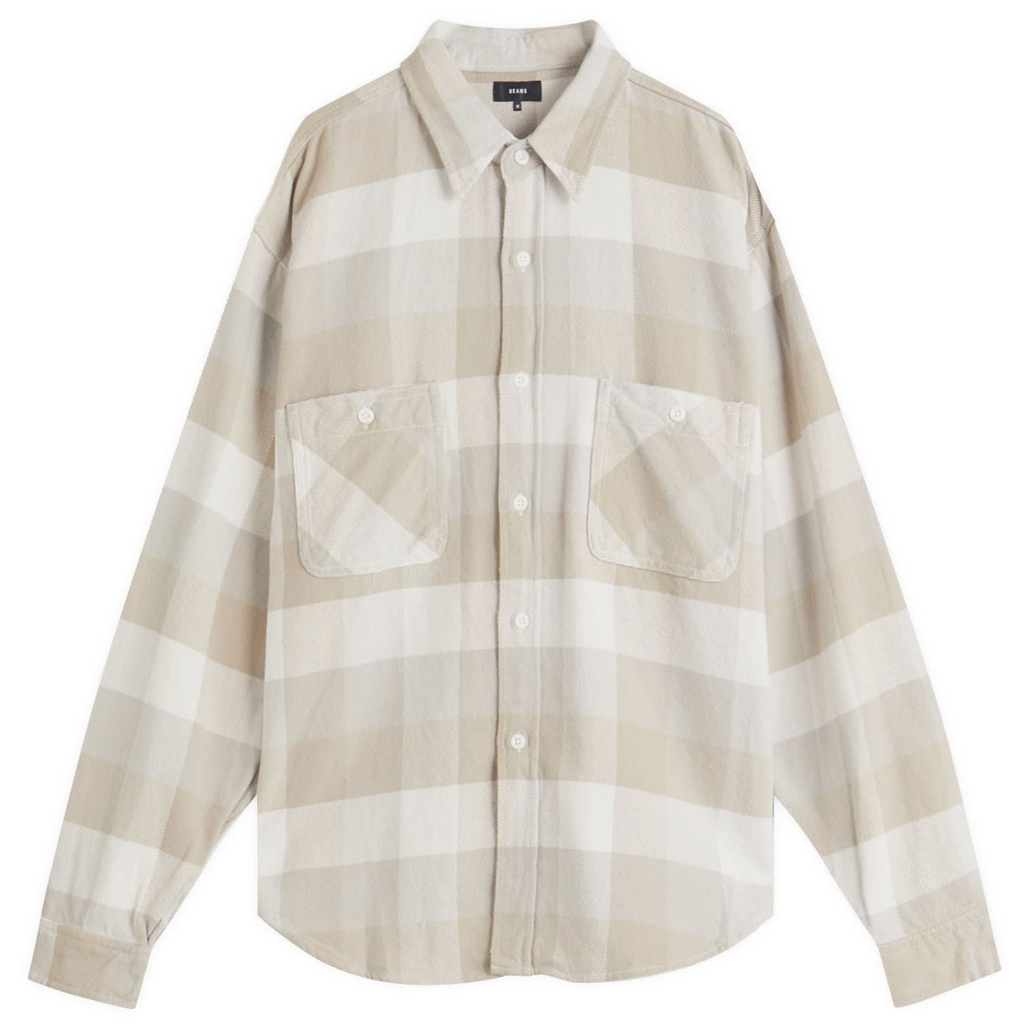 Košeľa BEAMS BEAMS Flannel Plaid Shirt, Size Large Béžová | 1111-1134-803-20, 0