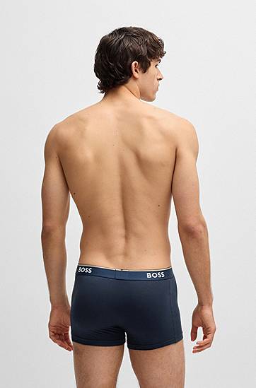 Boxerky BOSS BOSS Three-Pack of Stretch Cotton Trunks with Logo Waistband Tyrkysová | 50531701, 1