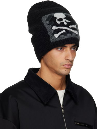 Kulicha Mastermind WORLD Hand Knitted Beanie with Skull and Crossbones Patch Čierna | MW25S15-KN007-101, 1