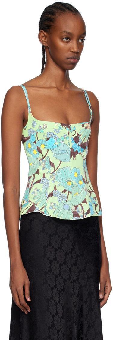 Tielko Stella McCartney Stella McCartney Floral Print Peplum Camisole Zelené | 6T01583DS300, 1