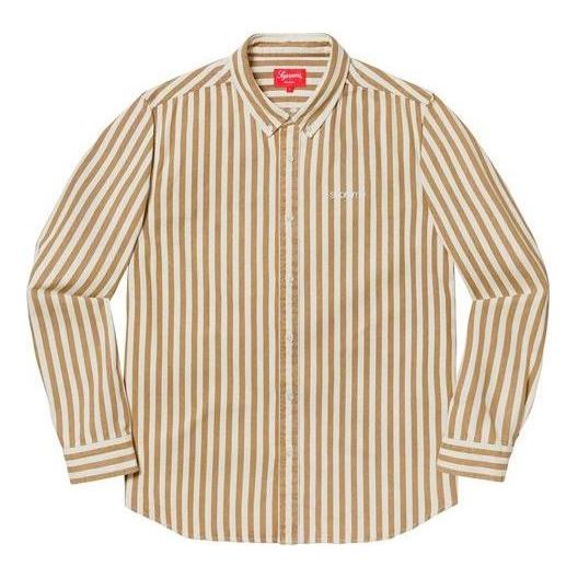 Košeľa Supreme Striped Denim Shirt Béžová | SUP-FW19-505, 0