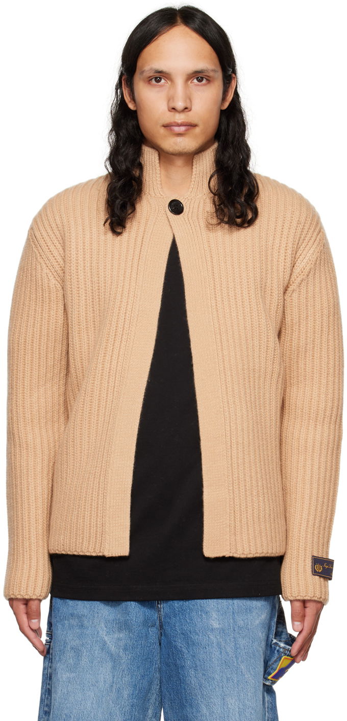 Sveter We11done We11done Stand Collar Knit Cardigan Béžová | WD-KC3-22-612-U-BG, 0