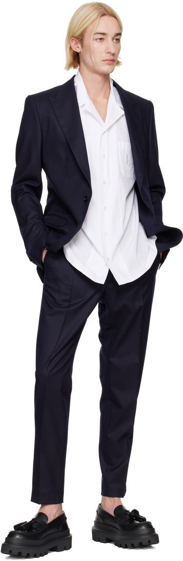 Bunda Dolce & Gabbana Designer Taormina-Fit Single-Breasted Blazer Modrá | G2NW0TGI251, 4