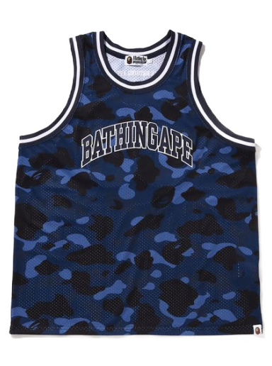 Tielko BAPE Color Camo Basketball Tank Top Navy | Please note: BAPE runs approximately one size small compared to traditional US sizing. We recommend moving up at least one whole size when purchasing a BAPE piece of clothing.