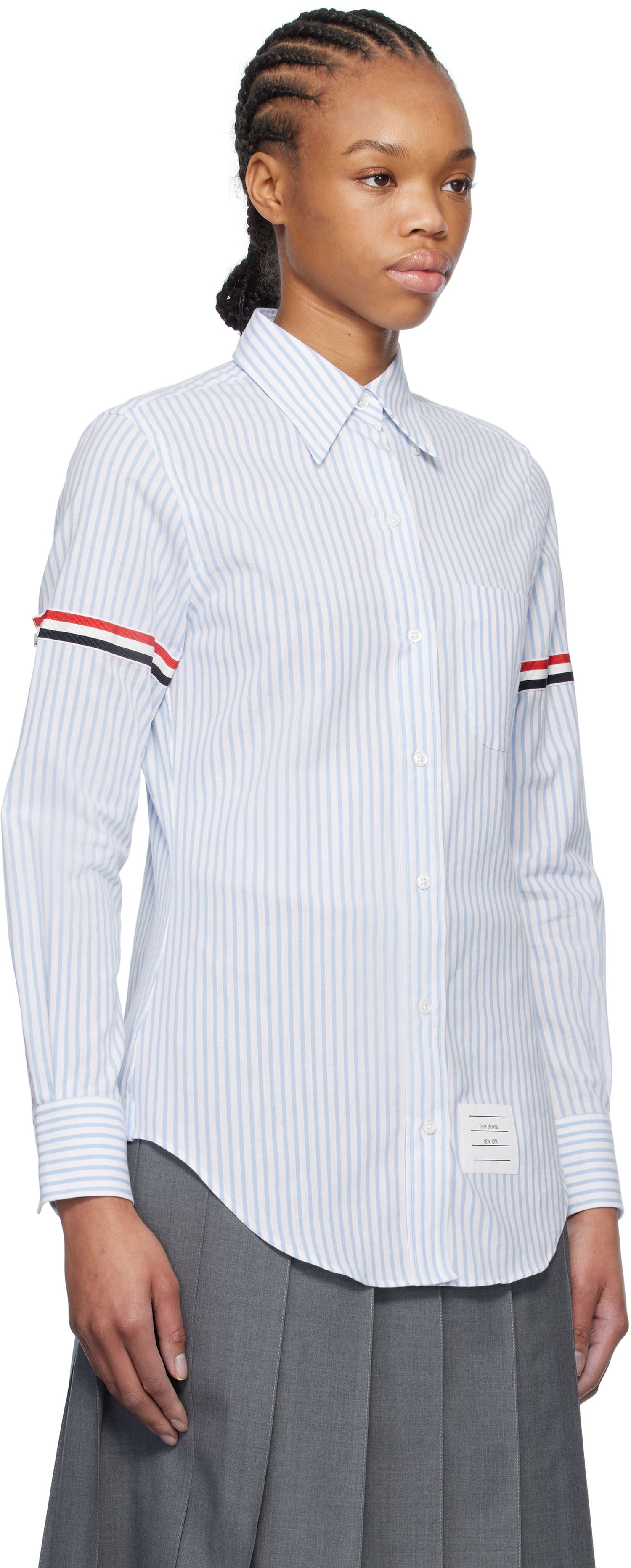 Košeľa Thom Browne Thom Browne Striped Oxford Shirt with 4-Bar Modrá | FLL005O-F0810, 1