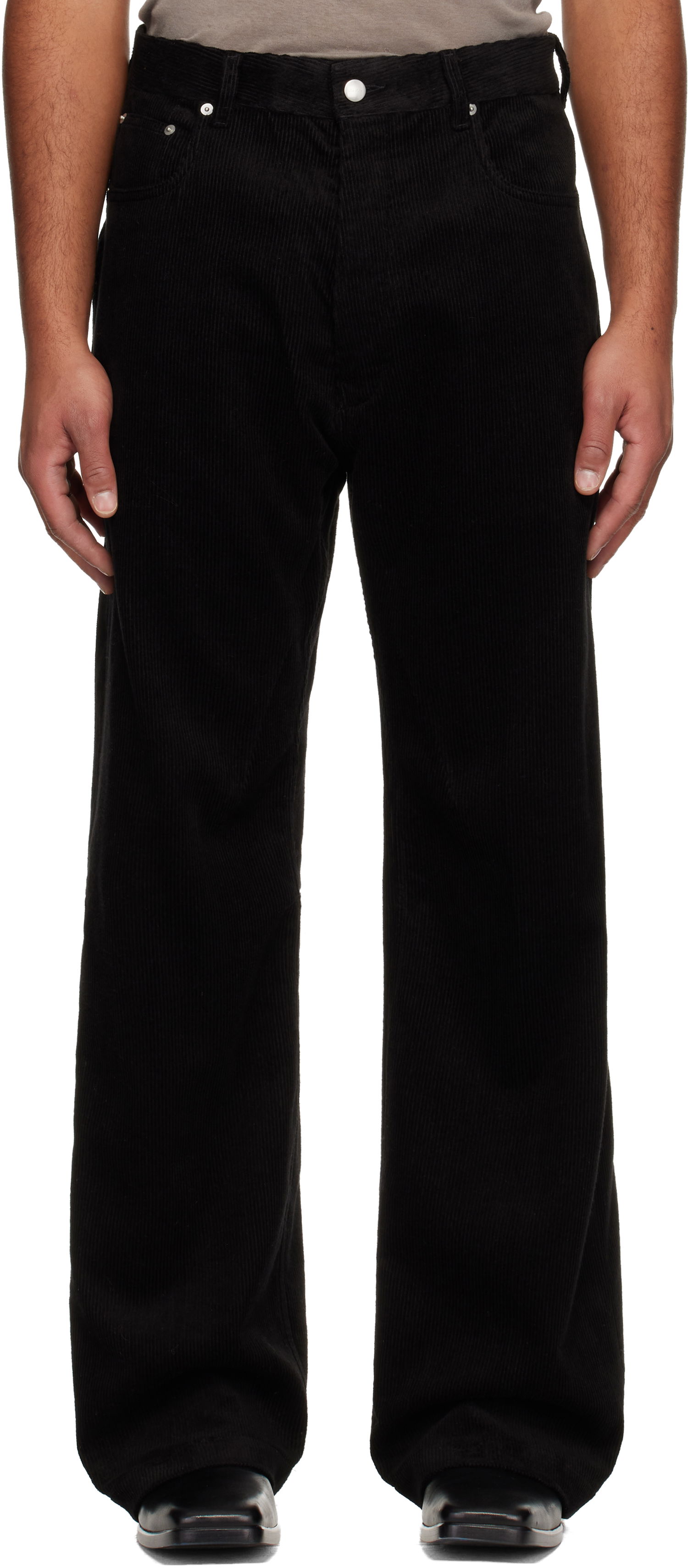 Nohavice Rick Owens Corduroy Concordians Geth Trousers Čierna | RU02E1333 MLC9, 0