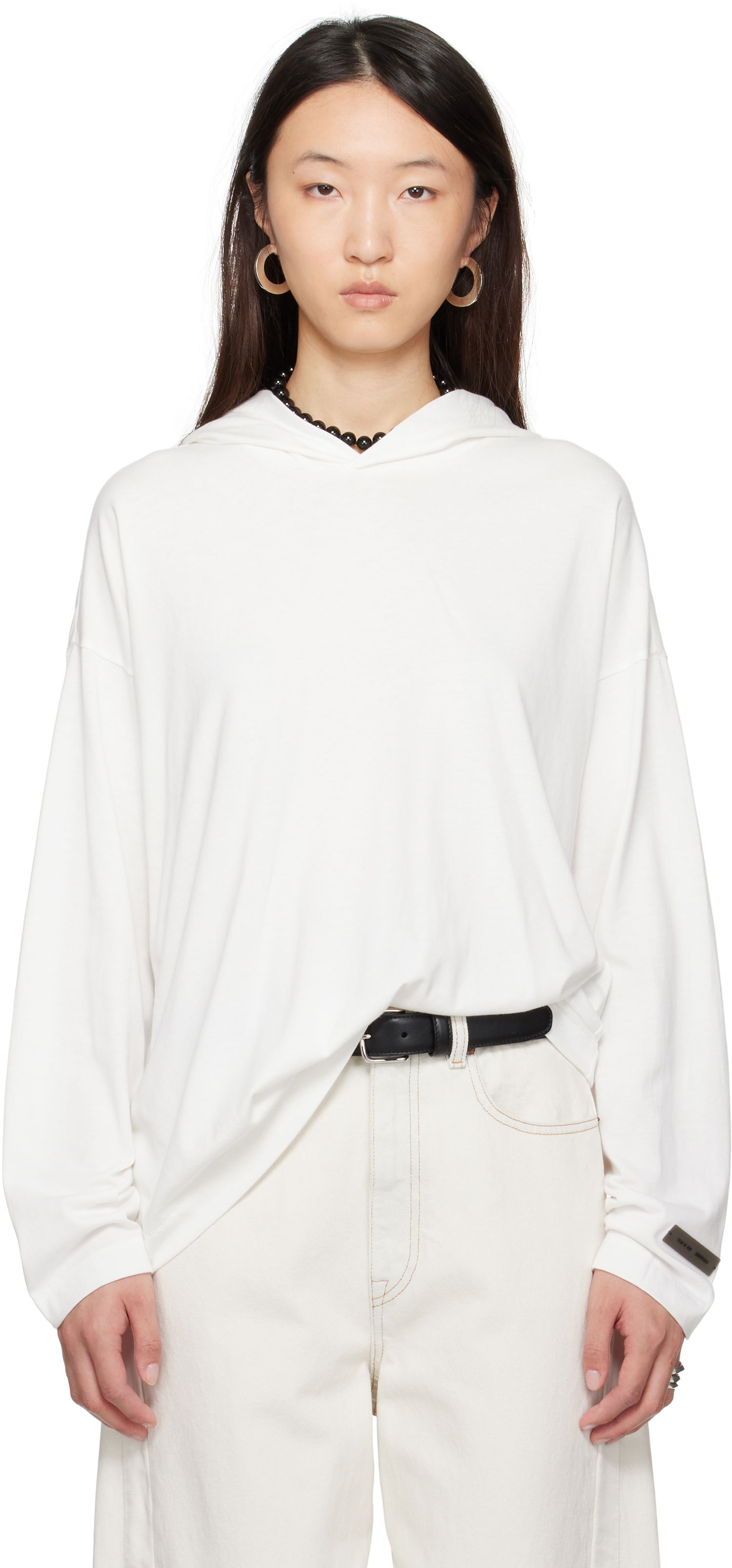 Mikina Fear of God Fear of God ESSENTIALS Long Sleeve Hoodie Biela | 125SP257044FW, 0