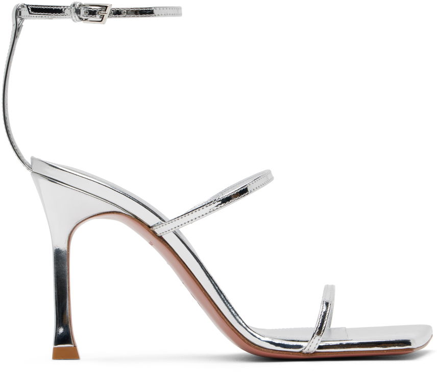 Doplnky Amina Muaddi Amina Muaddi Maya Heeled Sandals Metalická | MAYA SANDAL SR PATENT, 0