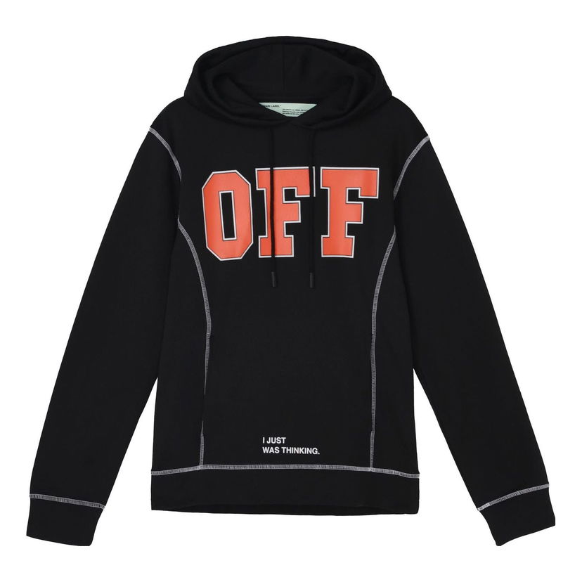 Mikina Off-White Applique Hooded Sweatshirt Čierna | OMBB021F172460441019