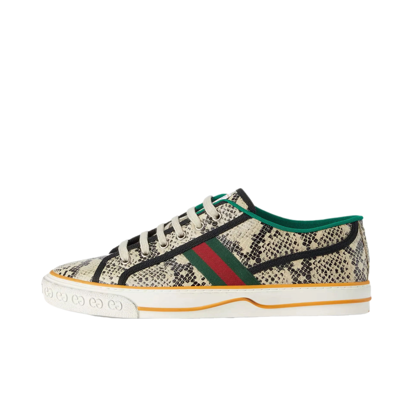 Tenisky a topánky Gucci Tennis 1977 Sneaker Python Skin Beige Black Béžová | 717592 AAA3U 9753