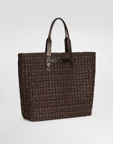 Tote bag Dolce & Gabbana Dolce & Gabbana Raffia Crochet Shopper with Crocodile Embossed Handles Onesize Hnedá | BM2453A9N968C895, 2