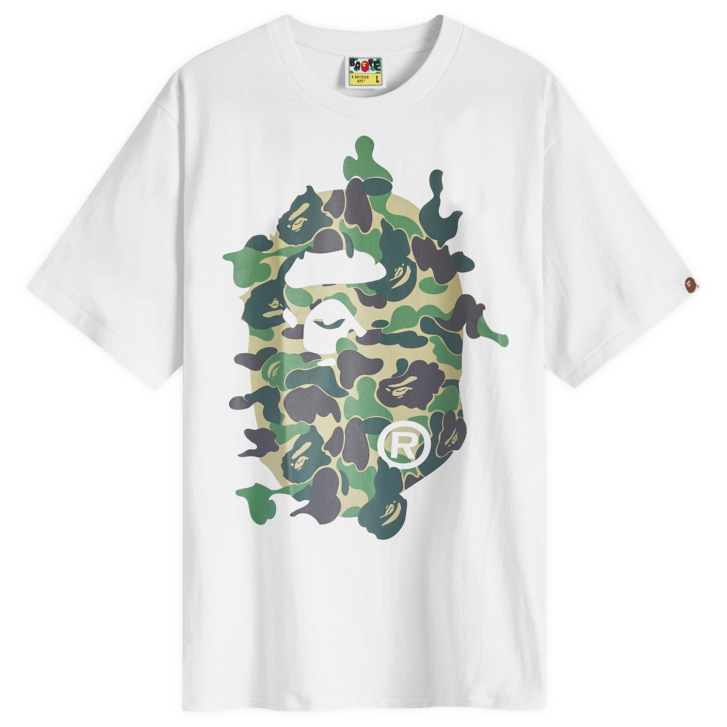 Tričko BAPE A Bathing Ape ABC Camo Rebuild Big Ape Head T-Shirt Biela | 001TEK301040M-WHG, 0