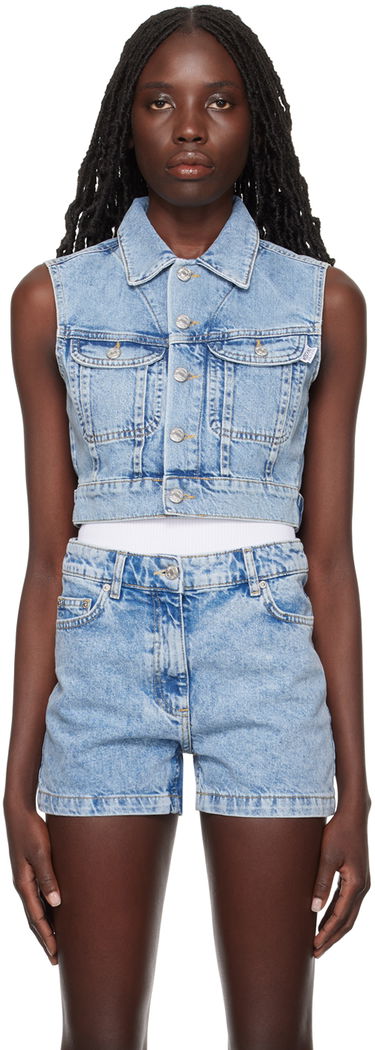 Vesta Moschino Moschino Jeans Faded Denim Vest Modrá | 0505 3236, 0