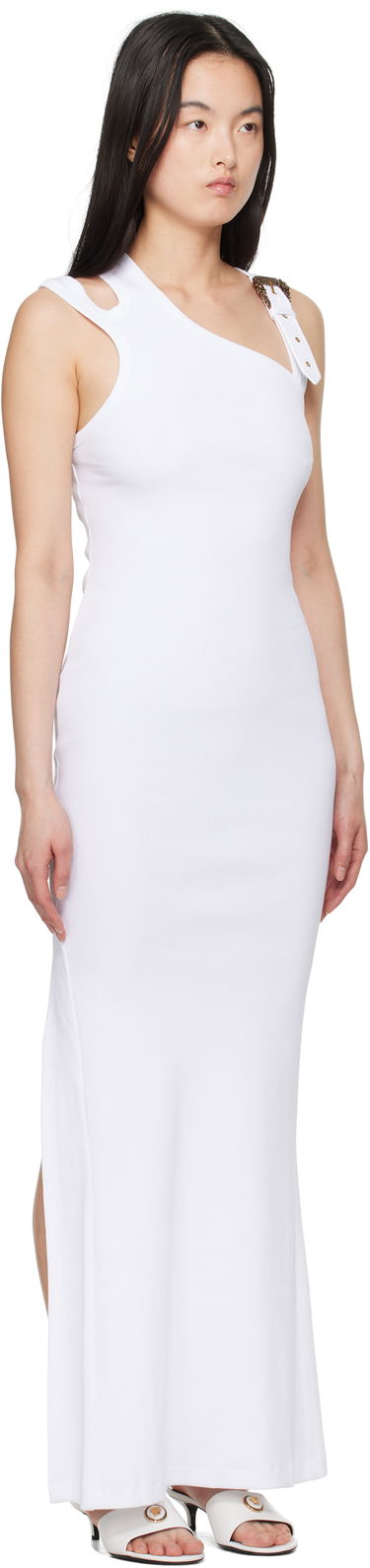 Šaty Versace Versace Jeans Couture Baroque Buckle One Shoulder Maxi Dress Ružová | E78HAO973_EJ0004, 4