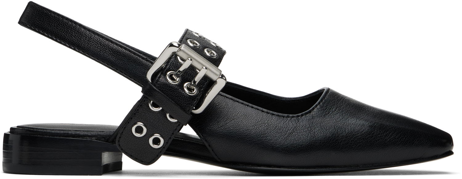 Oblečenie rag & bone Rag & Bone Astra Leather Slingback Slippers Čierna | WFF24SF002TB2, 0