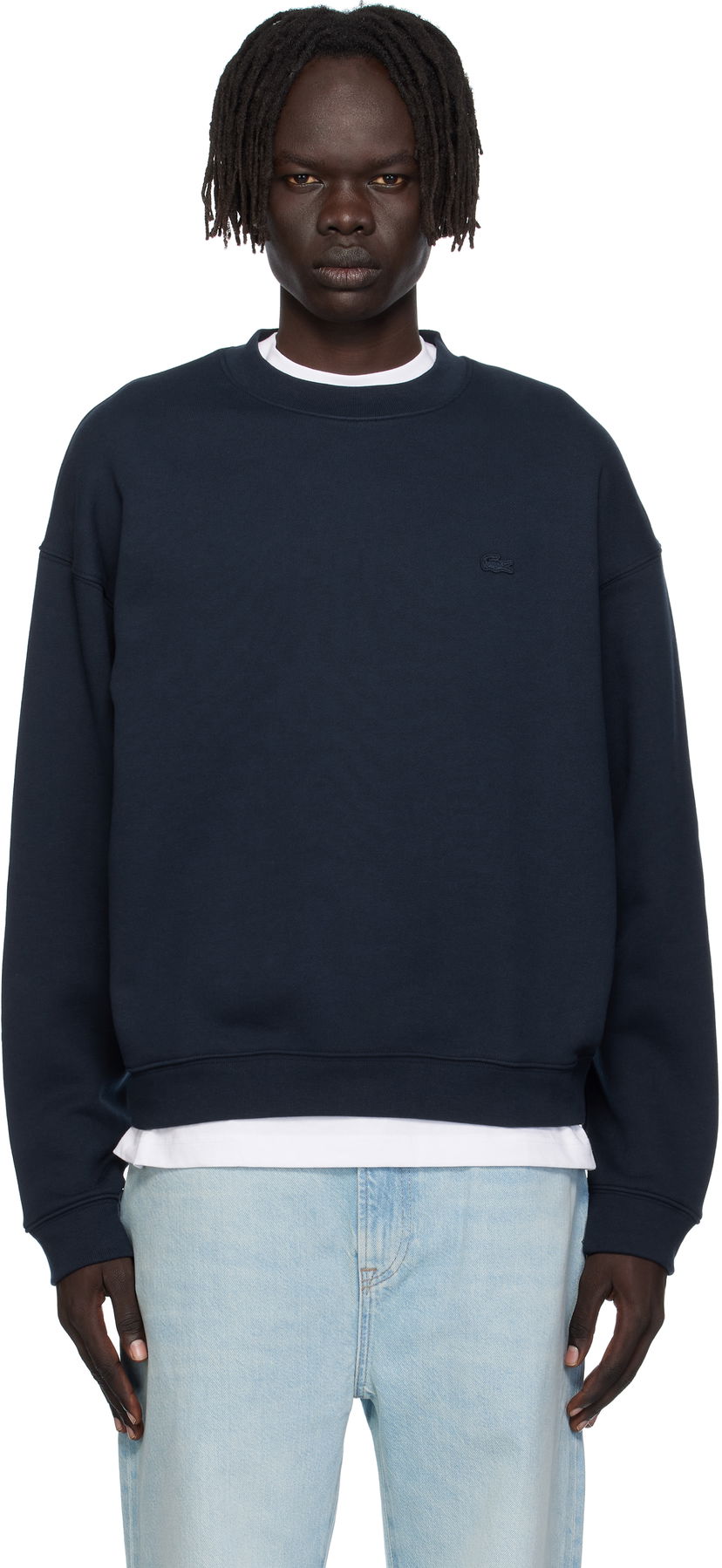 Mikina Lacoste Lacoste Croc Signature Sweatshirt Navy | SH7745_166
