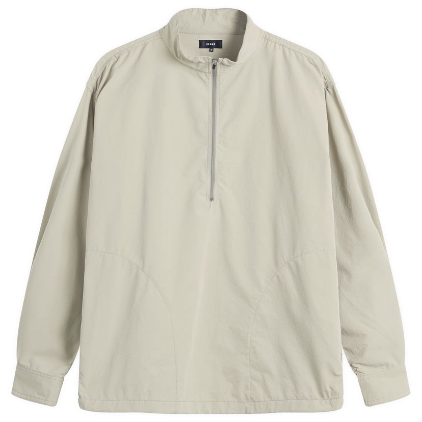 Mikina BEAMS Tech Stand Collar Quarter-Zip Pullover Béžová | 1111-1249-803-20