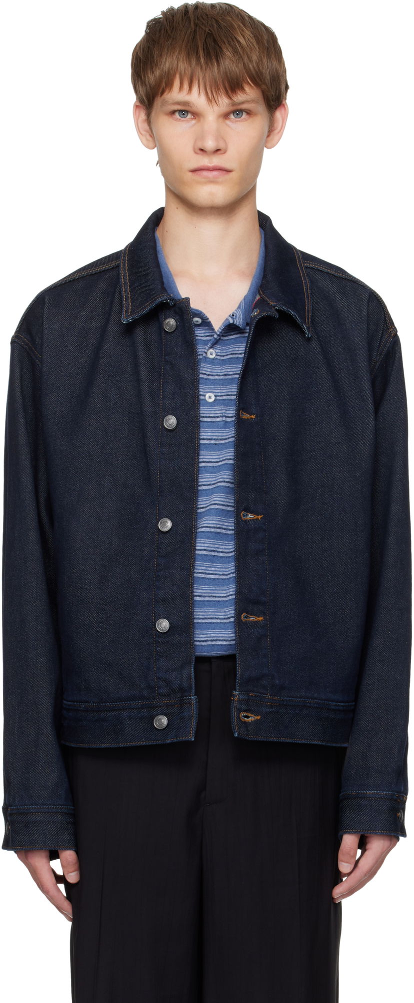 Bunda BOSS Hugo Regular-Fit Denim Jacket Modrá | 50547402