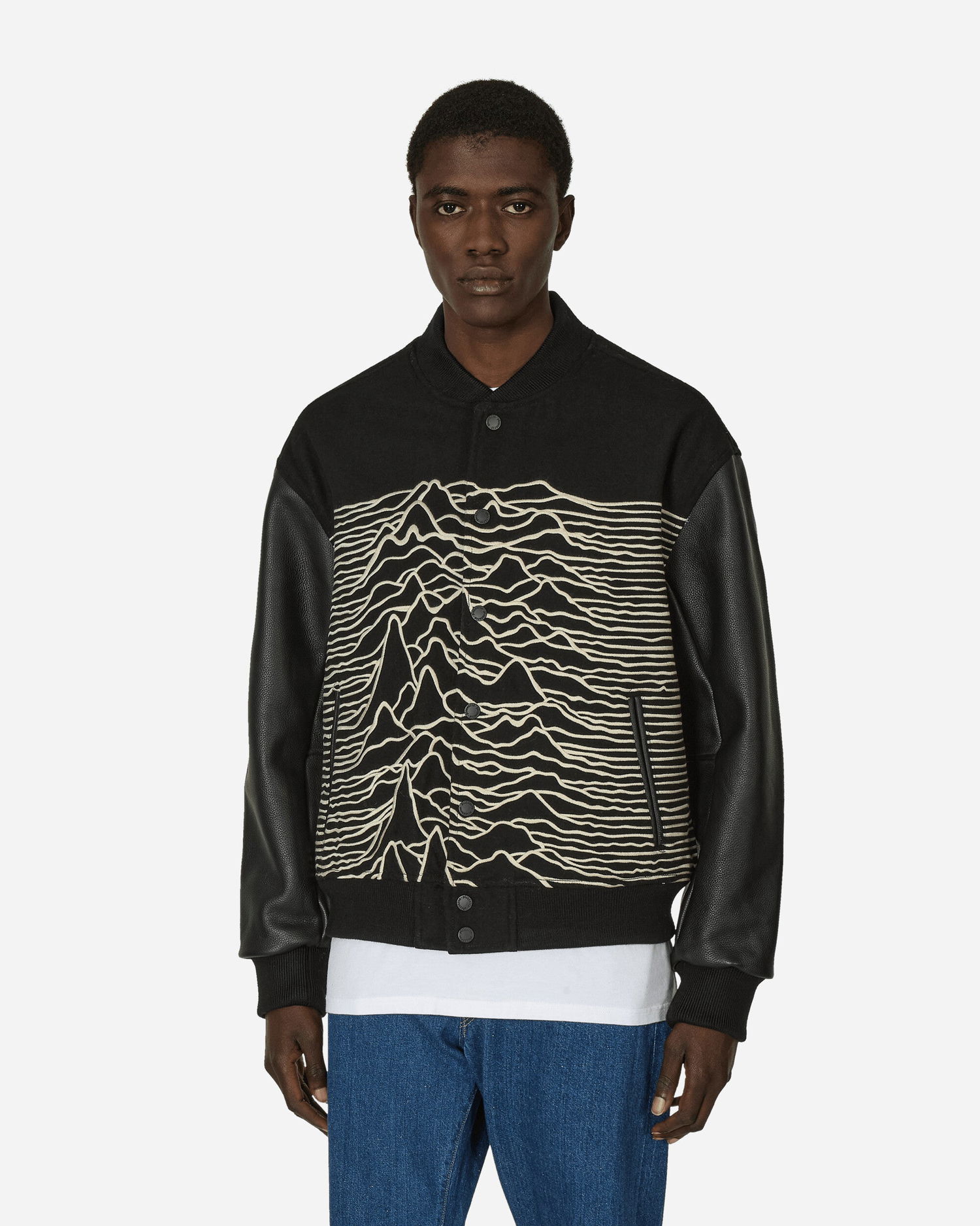 Bunda Pleasures Joy Division Unknown Varsity Jacket Black Čierna | P24JD008 BLACK, 1