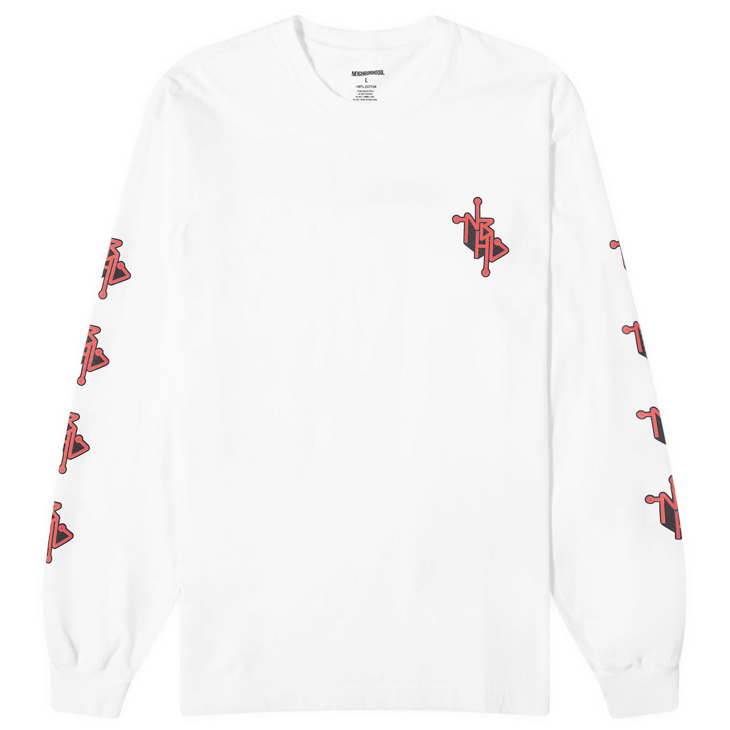 Tričko Neighborhood 12 Long Sleeve Biela | 241PCNH-LT12-WT, 0