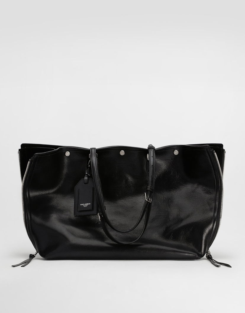 Tote bag Dolce & Gabbana Dolce & Gabbana Atene Calfskin Shopping Bag Čierna | BM2535AH85080999