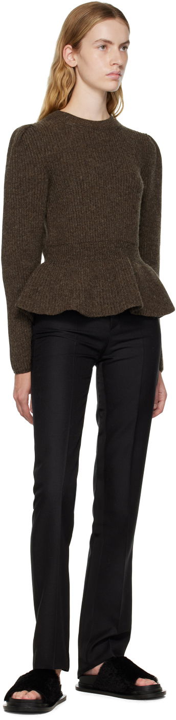 Sveter LEMAIRE Lemaire Peplum Knit Sweater Hnedá | KN684 LK107, 3