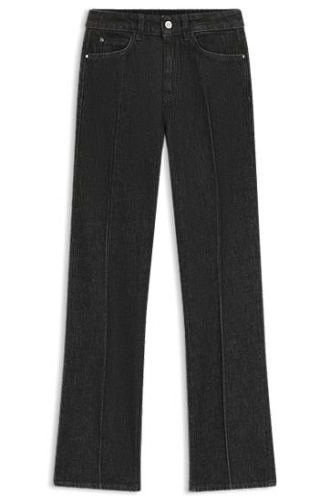 Džínsy BOSS Slim-fit marble-structured stretch denim jeans Čierna | 50553324
