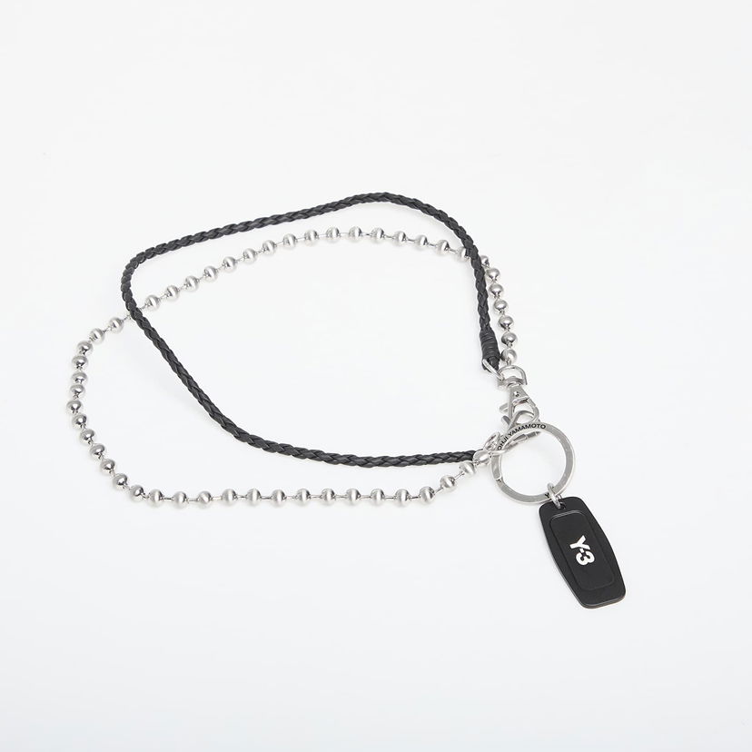 Kľúčenka Y-3 Yohji Yamamoto Braided and Ball Chain Keychain Čierna | KF6454