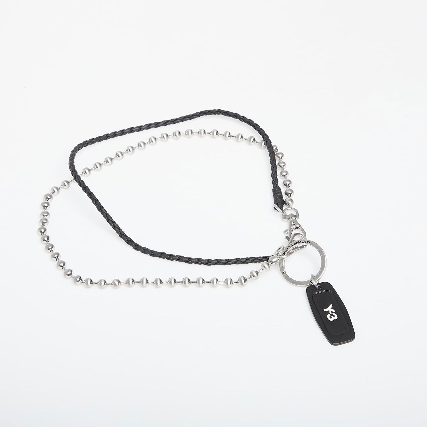 Kľúčenka Y-3 Yohji Yamamoto Braided and Ball Chain Keychain Metalická | KF6454, 0