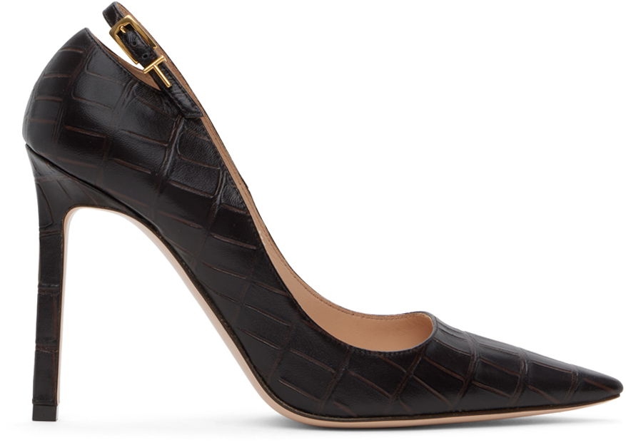 Tenisky a topánky Tom Ford Embossed Leather Slingback Pumps Čierna | W3389-LGO047X, 0