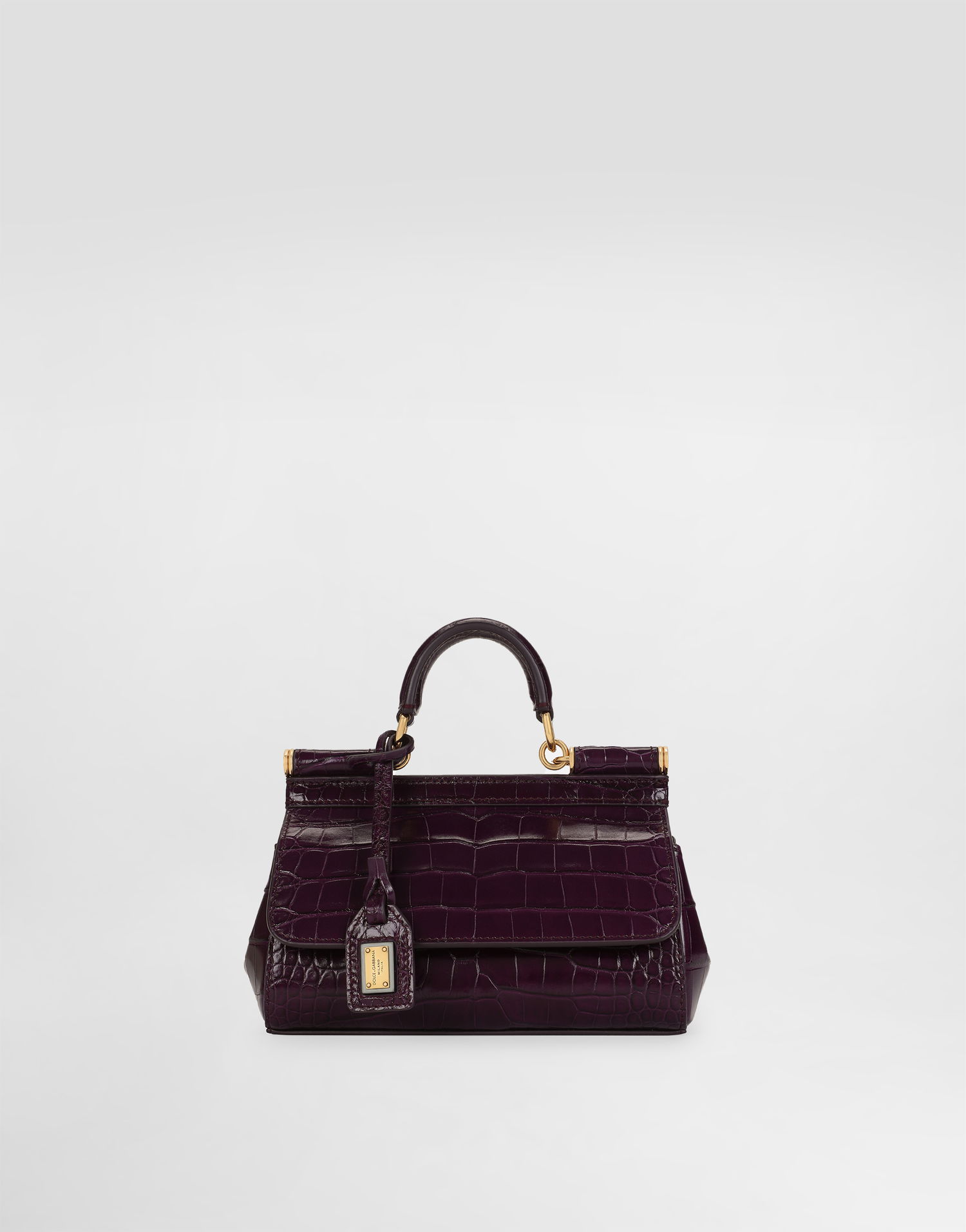 Kabelka Dolce & Gabbana Dolce & Gabbana Elongated Sicily Alligator Leather Handbag Fialová | BB7116B2EM08X058, 0