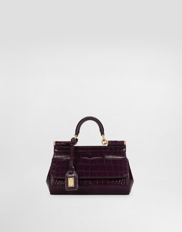 Kabelka Dolce & Gabbana Dolce & Gabbana Elongated Sicily Alligator Leather Handbag Fialová | BB7116B2EM08X058, 0