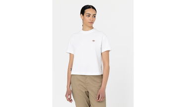 Crop Top Dickies Oakport Cropped T-Shirt Biela | DK0A4Y8L-WHX, 4