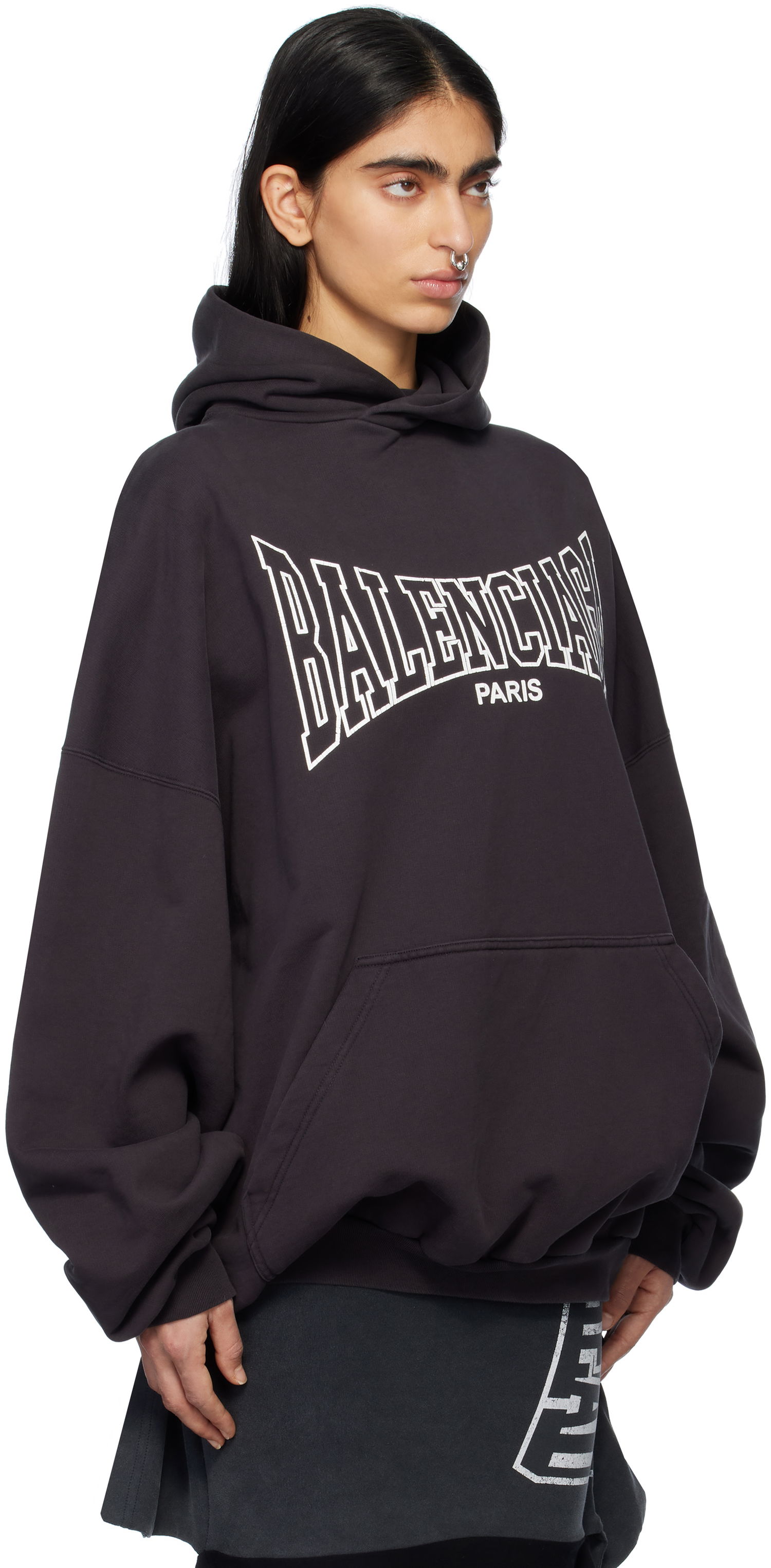 Mikina Balenciaga Boxing Large Fit Hoodie Čierna | 803265 TRVH6, 1