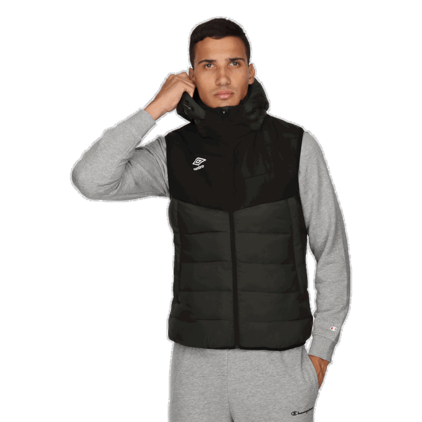 Vesta Umbro Hooded Puffer Vest FLANK Čierna | UMA223M502-62