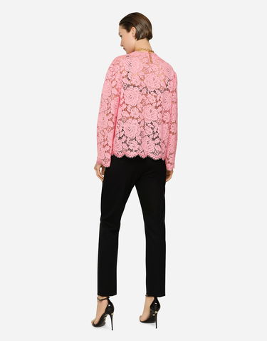 Košeľa Dolce & Gabbana Single-breasted Lace Jacket Ružová | F29TUTGDBLJF0758, 2