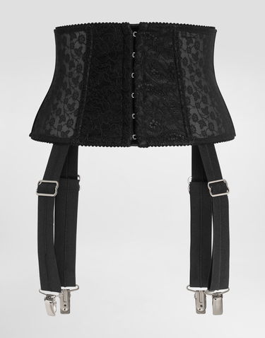 Body Dolce & Gabbana Dolce & Gabbana Stretch Marquisette Corset Belt with Garters Čierna | FB404AGDC2PN0000, 1