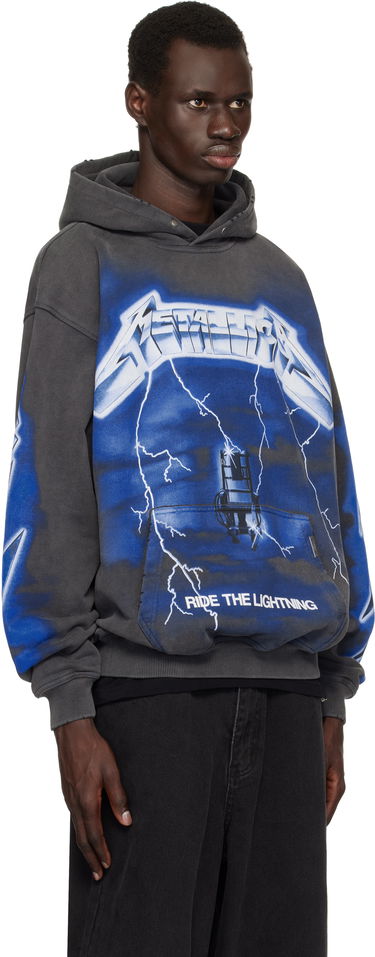 Mikina Represent Clo Represent 'Metallica Ride The Lightning' Hoodie Šedá | MLM4372, 1