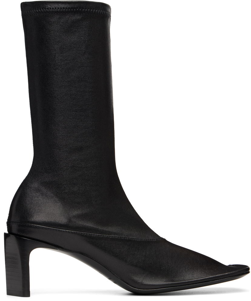 Tenisky a topánky Jil Sander Jil Sander Mid-Calf Open-Toe Leather Boots Čierna | J15WU0108_P1758